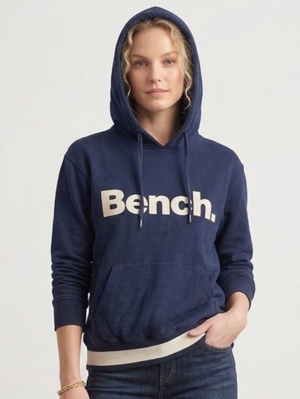 Bench Sweatshirt Women's Size XXL Blue 'Bench" Logo Chunky Cozy Hoodie